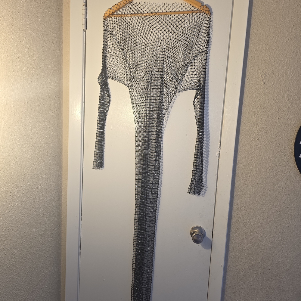 Long Sleeve Mesh Dress
